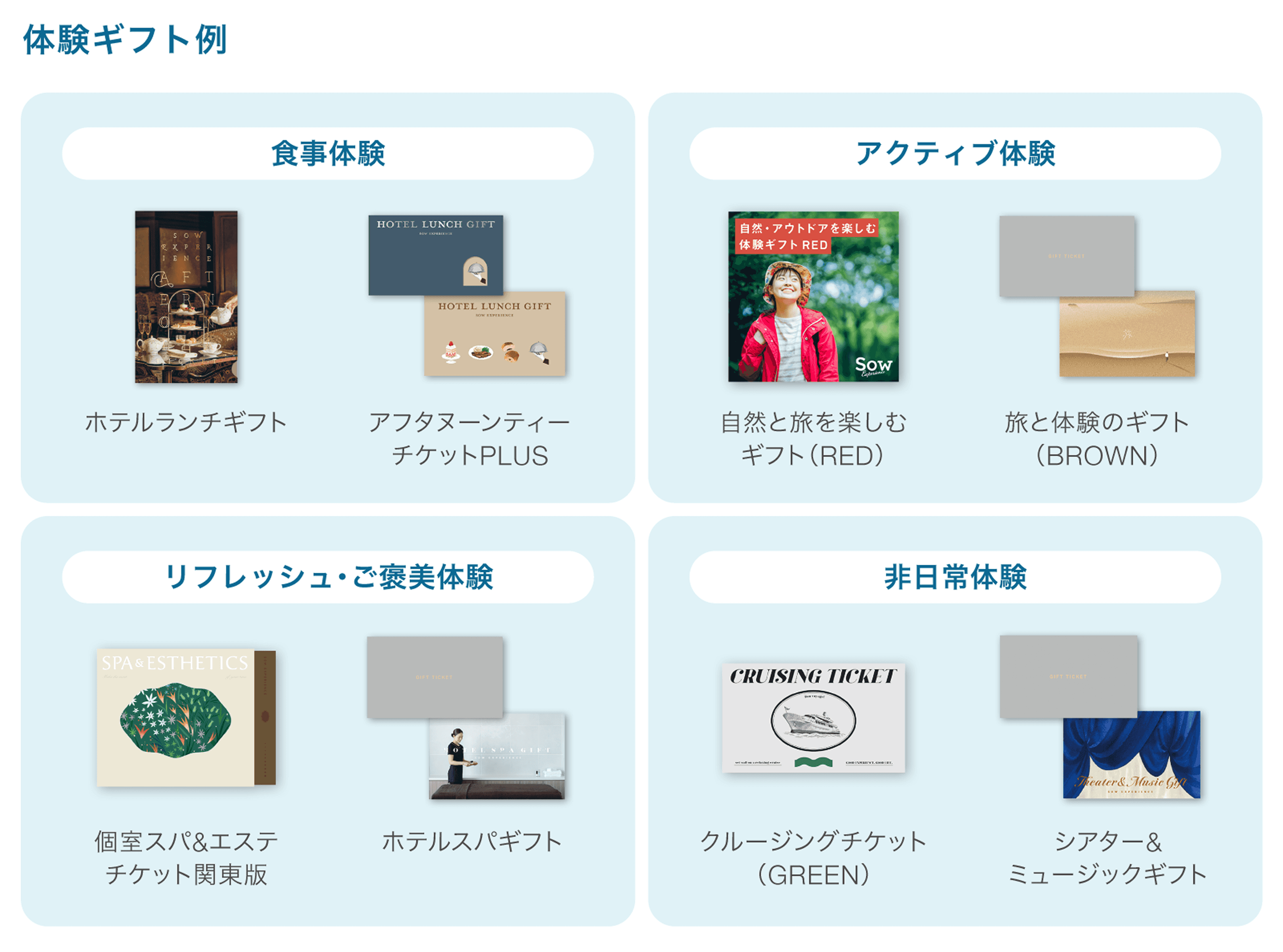 体験ギフト例